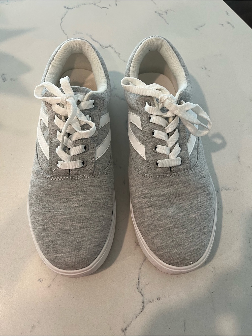Tretorn Grey and White Men's Lace-Up Sneakers